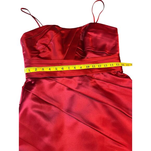 Red Satin Sorella Vita Sweetheart Cocktail Dress - Size 14 - Picture 5 of 16